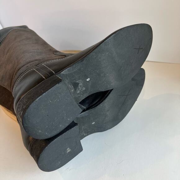 Seychelles Black & Gray Genuine Leather Suede Zip Up Riding Boots Size 9 - Picture 8 of 16